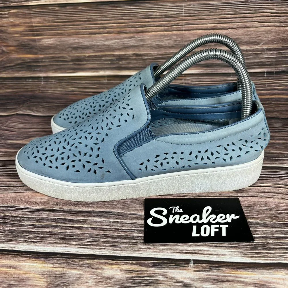 Vionic Midi Perforated Women's Blue Suede Slip On Shoes‎